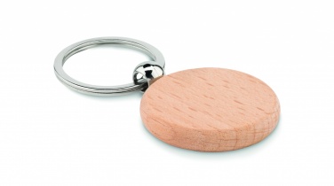 Logo trade advertising product photo of: Round wooden key ring Saldus