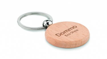 Logo trade advertising products picture of: Round wooden key ring Saldus