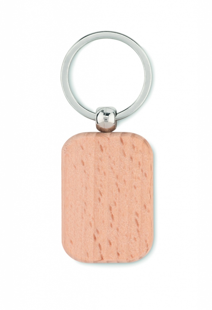 Logo trade promotional giveaways image of: Rectangular wooden key ring Bauska