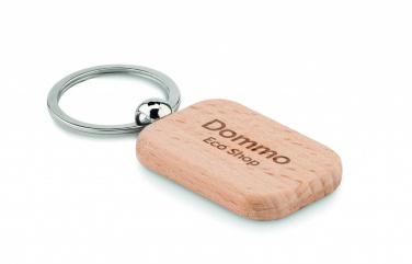 Logo trade promotional giveaways image of: Rectangular wooden key ring Bauska