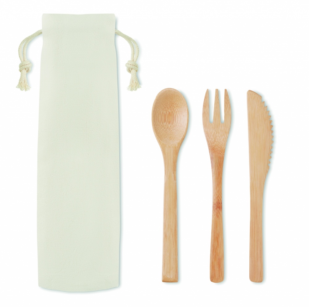 Logo trade promotional gifts picture of: Bamboo cutlery set