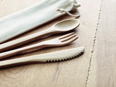 Logo trade promotional items image of: Bamboo cutlery set