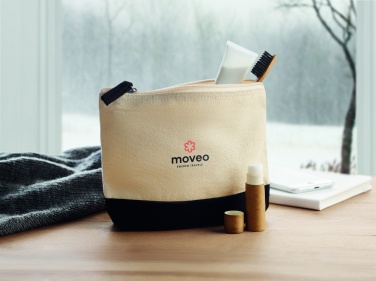 Logo trade corporate gift photo of: Bicolour cotton cosmetic bag