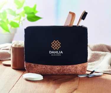 Logo trade promotional items picture of: Cork & cotton cosmetic bag