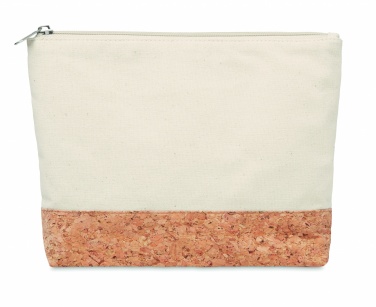 Logo trade promotional merchandise picture of: Cork & cotton cosmetic bag