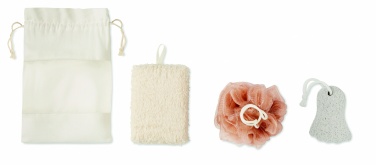 Logo trade promotional item photo of: Bath set in cotton pouch