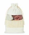 Bath set in cotton pouch, Beige