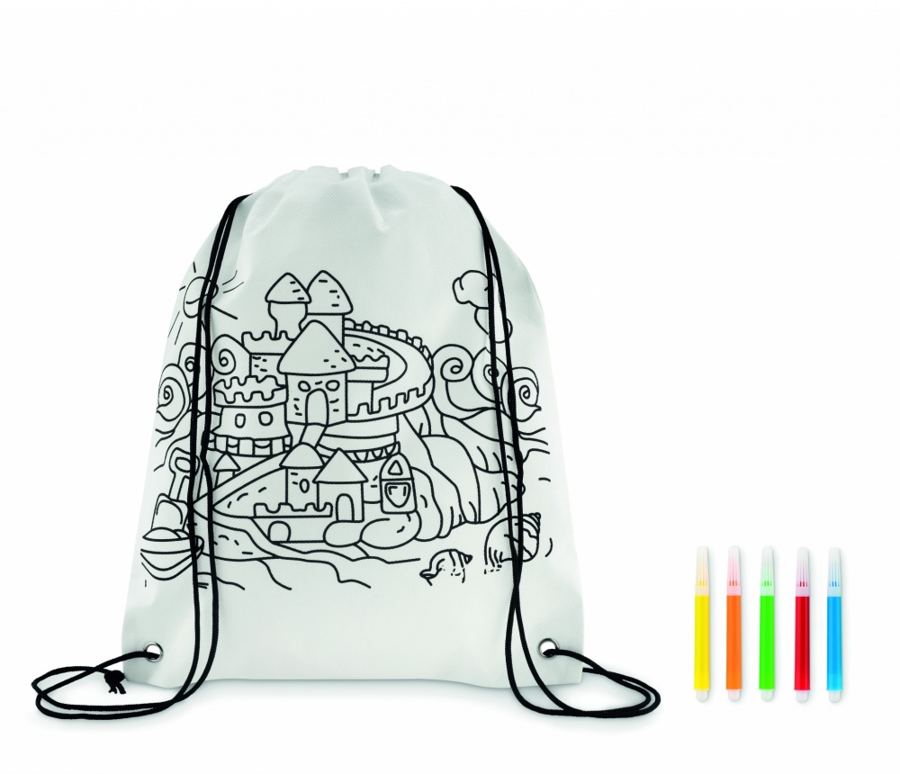 Logo trade promotional gift photo of: Non woven kids bag with pens