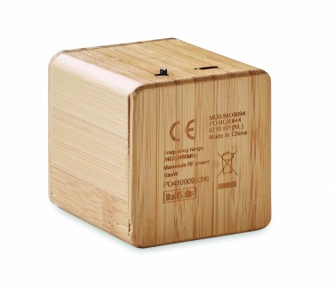 Logo trade promotional gift photo of: Bamboo wireless speaker