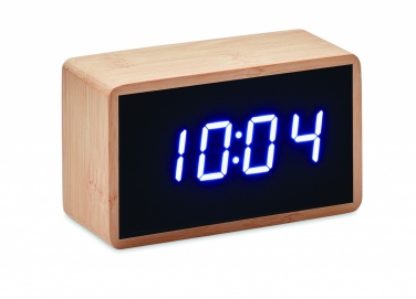 Logotrade business gift image of: LED alarm clock bamboo casing Düsseldorf