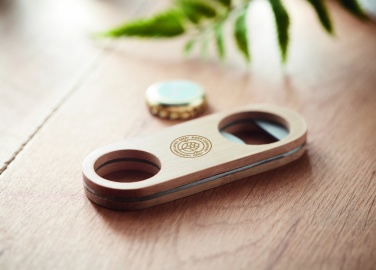 Logo trade promotional merchandise photo of: Oval Bamboo bottle opener VALBAMPER