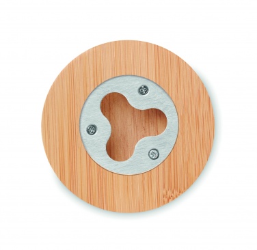 Logo trade promotional gifts picture of: Bamboo bottle opener/ coaster DAKAI