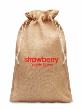 Logo trade business gift photo of: Large jute gift bag 30x47 cm