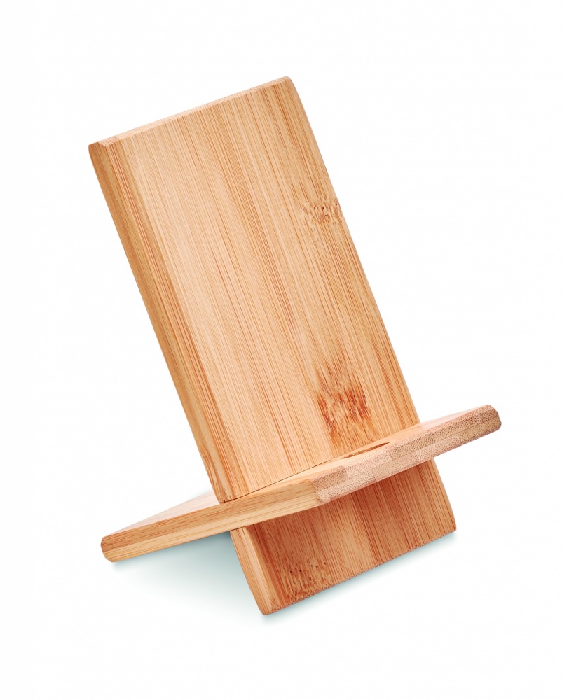 Logo trade promotional giveaways picture of: Bamboo phone stand/ holder WHIPPY