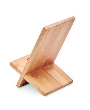 Logo trade corporate gifts image of: Bamboo phone stand/ holder WHIPPY