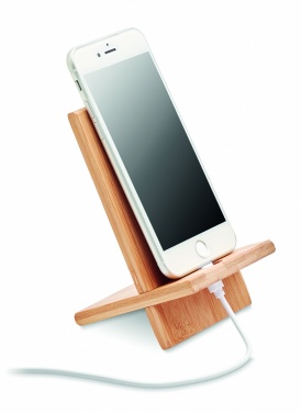 Logo trade business gift photo of: Bamboo phone stand/ holder WHIPPY