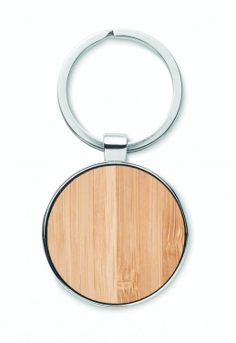 Logotrade promotional product image of: Round key ring metal bamboo Dobele