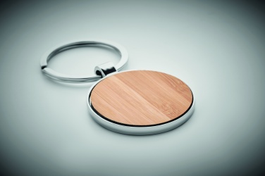 Logotrade promotional product image of: Round key ring metal bamboo Dobele