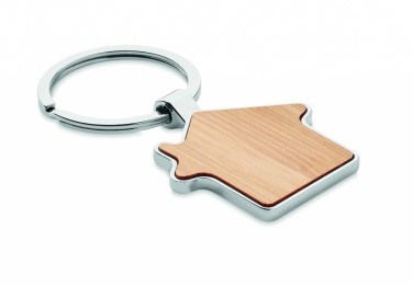 Logo trade business gift photo of: House key ring metal bamboo NORDIC