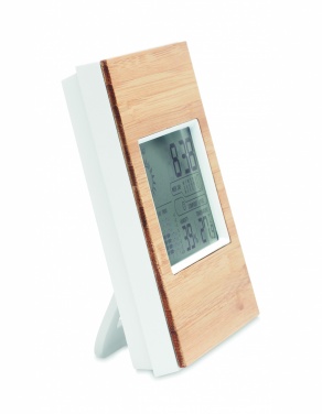 Logotrade promotional items photo of: Weather station bamboo front TURKU