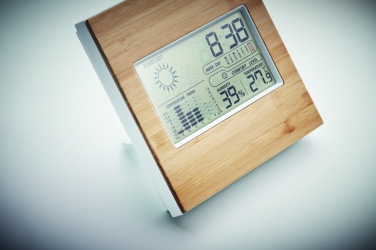 Logotrade advertising products photo of: Weather station bamboo front TURKU