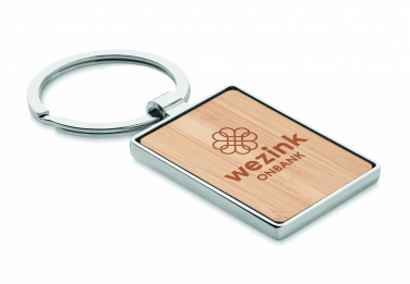 Logo trade promotional products picture of: Rectangular key ring bamboo WEST