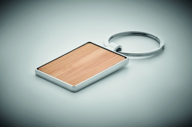 Logotrade corporate gift picture of: Rectangular key ring bamboo WEST