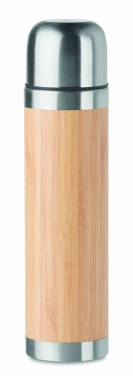 Logo trade promotional item photo of: Double wall bamboo cover flask 400ml CHAN BAMBOO