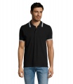 PASADENA men polo 200g, Black/White