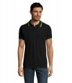 PASADENA men polo 200g, Black/Lime