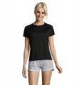 SPORTY WOMEN T-SHIRT POLYES, Black