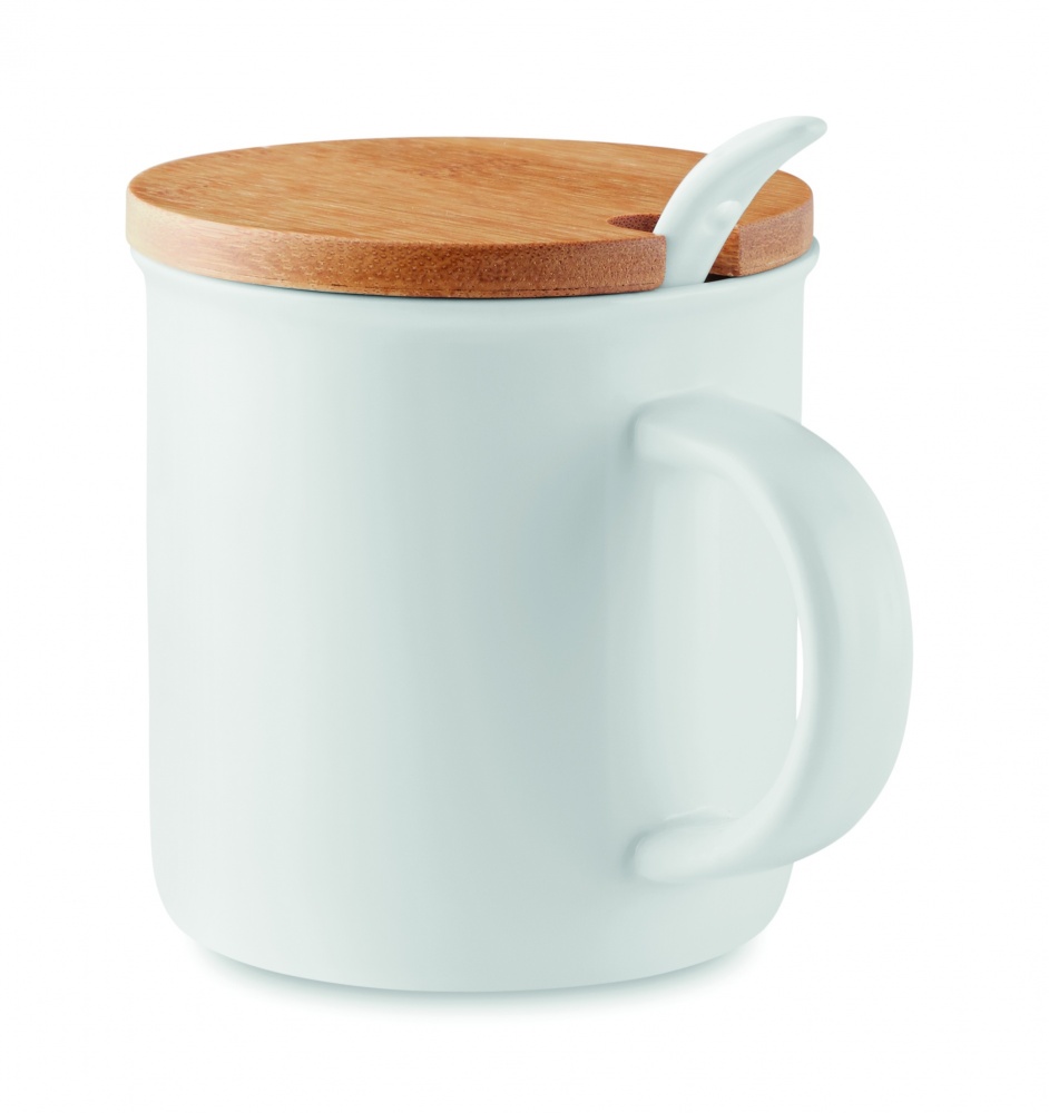 Logotrade promotional products photo of: Porcelain mug with spoon