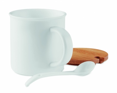 Logo trade advertising product photo of: Porcelain mug with spoon