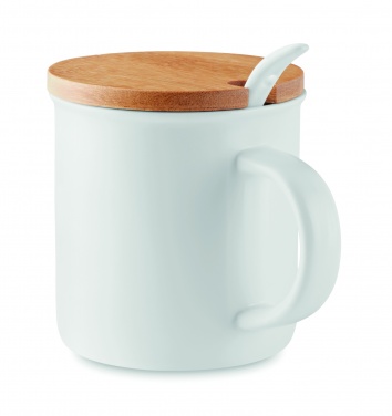 Logotrade promotional item picture of: Porcelain mug with spoon