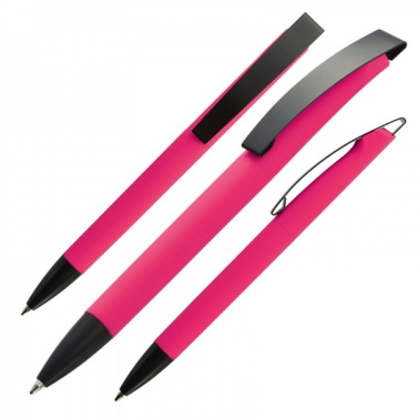 Logo trade business gift photo of: Metal ballpen soft touch BRESCIA