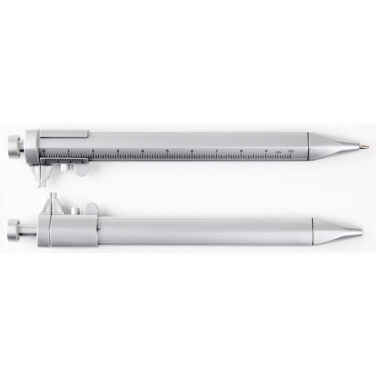 Logotrade promotional merchandise picture of: Plastic ballpen with sliding calliper PRESCOT