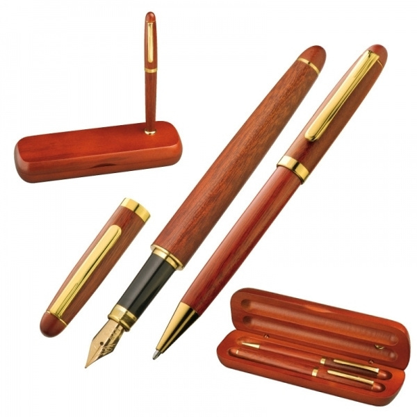 Logo trade promotional gifts picture of: Rosewood writing set OXFORD