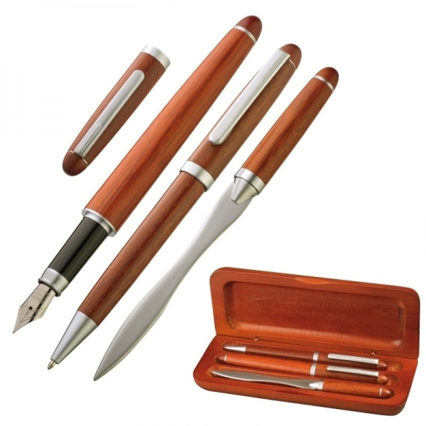 Logo trade promotional giveaways picture of: Rosewood writing set BANGKOK