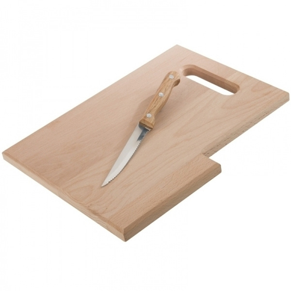 Logo trade promotional products picture of: Wooden board with knife LIZZANO