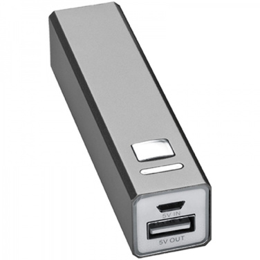 Logo trade corporate gifts picture of: Metal power bank PORT HOPE 2200mAh