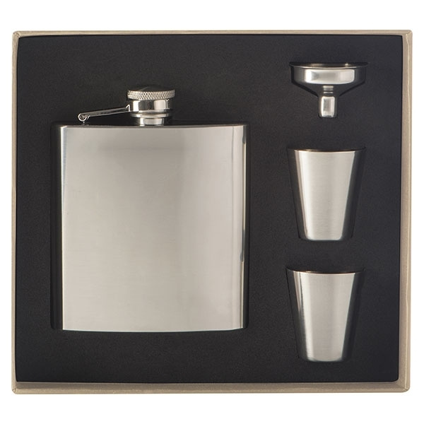 Logotrade promotional merchandise picture of: Hip flask with 2 shot glasses SANDVIKEN 170 ml