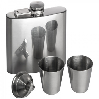 Logo trade corporate gifts picture of: Hip flask with 2 shot glasses SANDVIKEN 170 ml