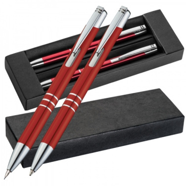 Logo trade promotional gifts picture of: Metal writing set CLAREMONT