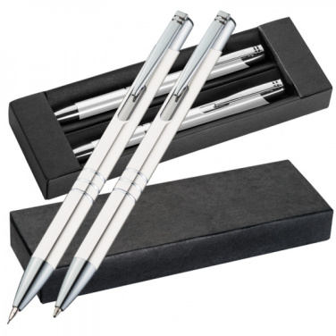 Logo trade corporate gift photo of: Metal writing set CLAREMONT