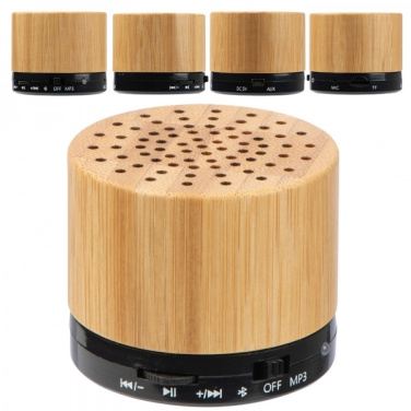 Logo trade promotional gift photo of: Bamboo bluetooth speaker FLEEDWOOD