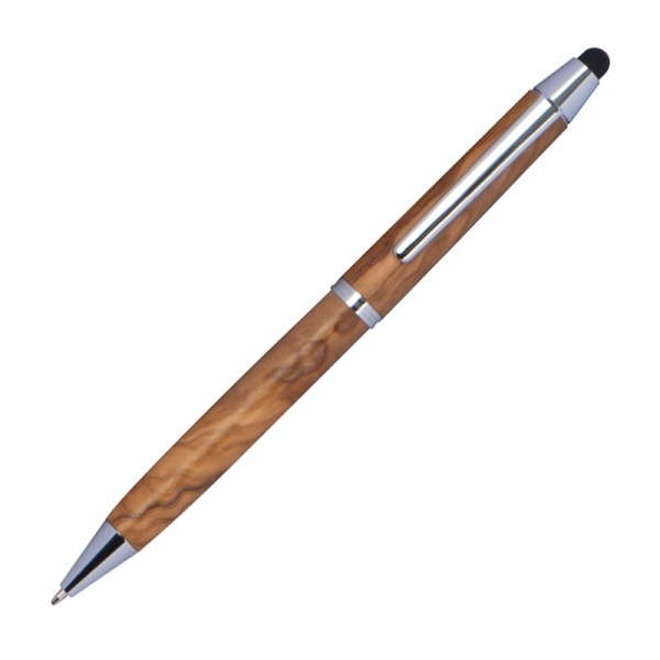 Logo trade promotional items picture of: Wooden ballpen with touch function ERFURT