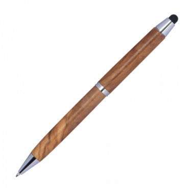 Logo trade promotional products image of: Wooden ballpen with touch function ERFURT