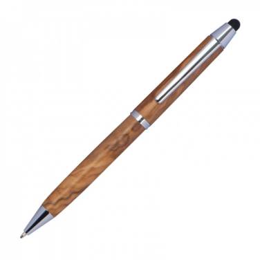 Logo trade promotional merchandise picture of: Wooden ballpen with touch function ERFURT