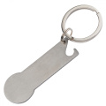 Keyring with shopping cart chip STICKIT, grey