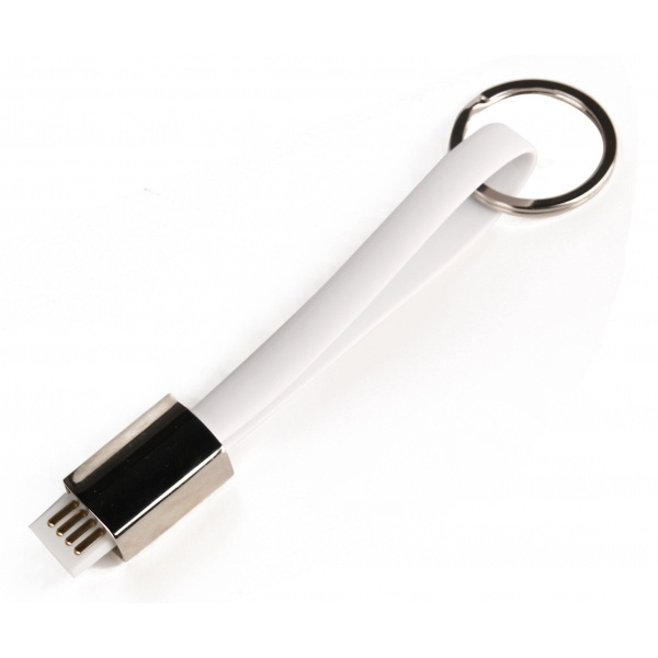 Logo trade promotional giveaways picture of: Data transfer cable and keyring